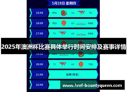 2025年澳洲杯比赛具体举行时间安排及赛事详情 2025年澳洲杯比赛具体举行时间安排及赛事详情