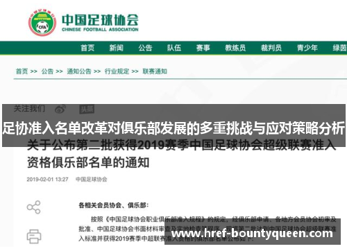 足协准入名单改革对俱乐部发展的多重挑战与应对策略分析